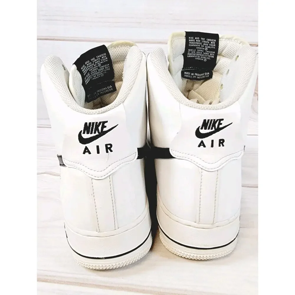 Nike Air Force 1 High Top Shoes White Black Retro CK4369-100 Men's 9 Sneakers